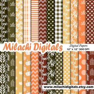 Herbst Digitales Papier Nahtlose Muster Thanksgiving Scrapbook Papiere Herbst Hintergrund Junk Journal Seiten - M1054