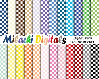 Checkerboard Digital Paper, scrapbook papers, background, wallpaper, commercial use, instant download - M311