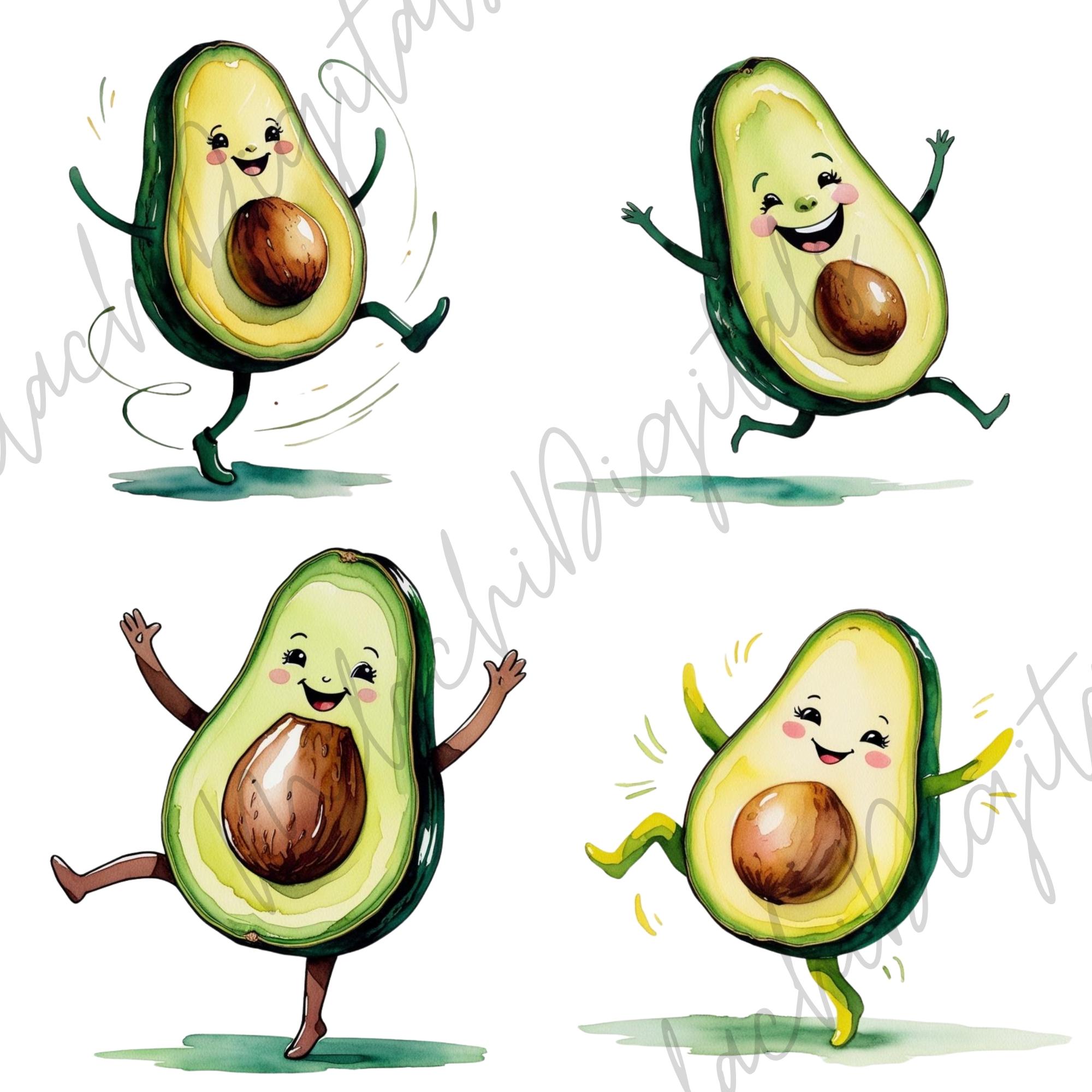 Avocado Dancing Sticker 12 PNG Dancing Avocado Clipart, Dancing and Grooving With Joy ...