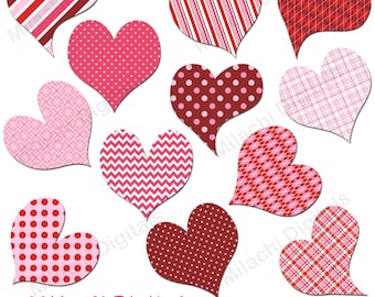 Hearts clipart, valentine's day clipart, vector graphics, heart clipart, digital clip art, commercial use - M466