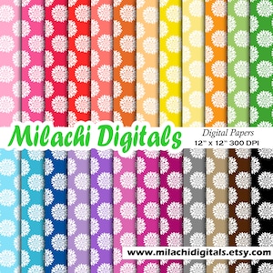 Dahlia digital papers, floral scrapbook papers,blossom wallpaper, flowers background, commercial use - M499
