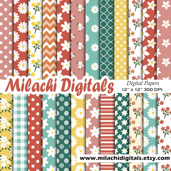 Mother's Day Digital Paper, Seamless Backgrounds, Birthday Scrapbook Papers, Printable Scrapbook Papers, Floral Wallpaper - M959