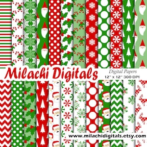 Carta digitale di Natale gnome carta vacanza santa clausola fiocchi di neve rosso e verde uso commerciale M561