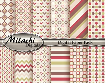 Geometric Digital Paper Pack - Commercial Use - Instant Download - M62