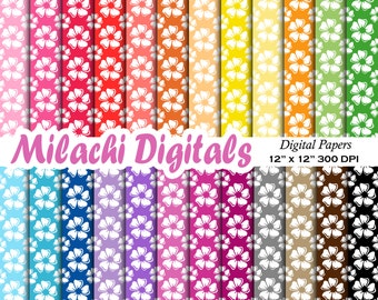 Floral digital papers, summer scrapbook papers, wallpaper, flowers background, commercial use - M498