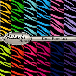 Zebra Print Digital Paper Pack - Commercial Use - Instant Download - M48
