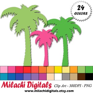 Palm boom clipart, tropische illustraties, digitale scrapbooking, commercieel gebruik - Instant downloaden - M348