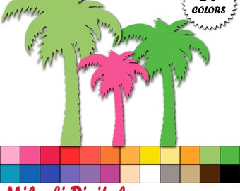 Palm tree clipart, tropical clip art, digital scrapbooking, commercial use - Instant Download - M348