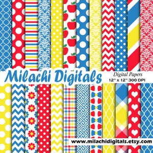 Papel digital blanco de nieve, papeles del álbum de recortes de la princesa, papel pintado, fondo de manzana, papel imprimible, uso comercial - M642