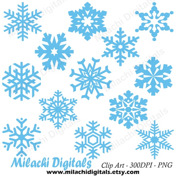 Schneeflocken Clipart Winter Clipart Vektorgrafiken Urlaub Etsy