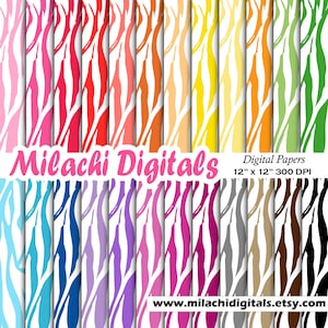 Tiger print digital papers, wild animal scrapbook papers, safari wallpaper, zoo background, commercial use - M501
