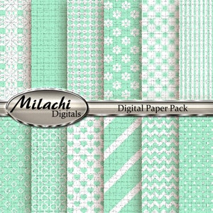 Mint Digital Paper Pack - Commercial Use - Instant Download - M83