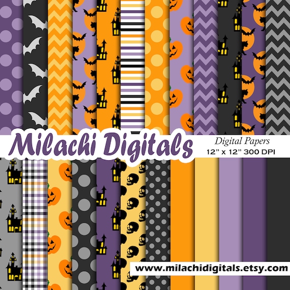 Halloween Digital Paper Trick Or Treat Scrapbook Papers Etsy