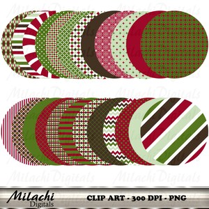 Christmas Circles Digital Clip Art - Commercial Use - Instant Download - M149