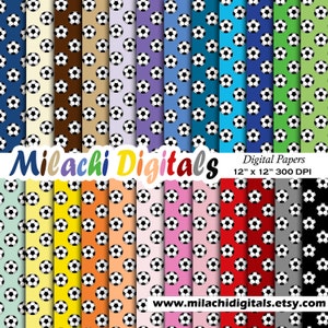 Soccer ball digital paper, background, scrapbook papers, commercial use, printable - M325
