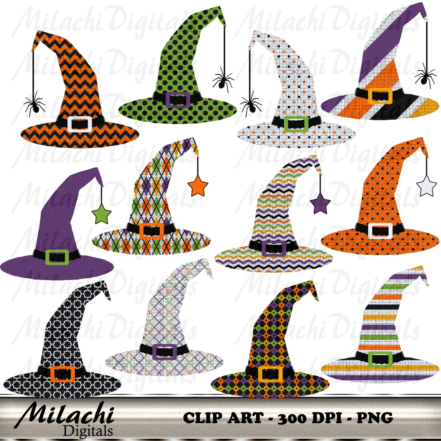 Halloween Hats Digital Clip Art 
