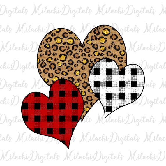 Leopard PnG Heart PnG Instant Download PNG Love PnG |Hearts PnG Heart Trio Leopard Print PnG for Sublimation Valentine's Day PnG