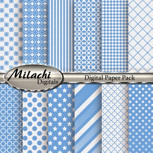 Textured Little Boy Blue Digital Paper Pack  - Commercial Use - Instant Download - M59