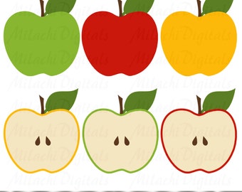 Apple Digital Clipart, Clip Art Graphics, Picnic Time - Commercial Use - Instant Download - M274