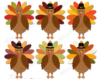 Turkey clipart, thanksgiving clipart, fall clipart, digital clip art, commercial use, instant download - M422
