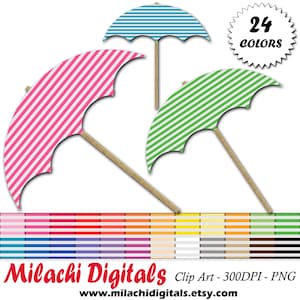 Beach umbrella clipart, beach clip art, tropical clip art, digital scrapbooking, commercial use - Instant Download - M349