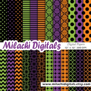 Halloween digital paper, trick or treat scrapbook papers, Halloween wallpaper, Halloween background - M555
