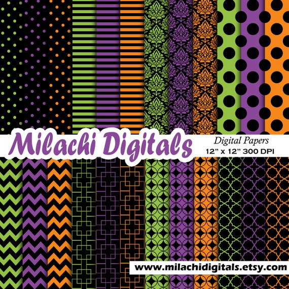 Halloween digital paper, trick or treat scrapbook papers, Halloween wallpaper, Halloween background - M555