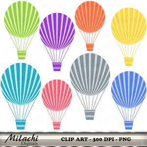 Hot Air Balloon Digital Clip Art - Commercial Use - Instant Download - M220