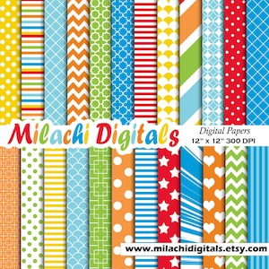 Wild auf ein digitales Papier, jungen 1. Geburtstag Scrapbook Papiere, Chevron Tapete, Spaß, eine Hintergrund - M383 zu sein