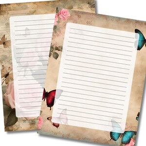 Printable Lined Butterfly Writing Paper Stationery, Printable ...