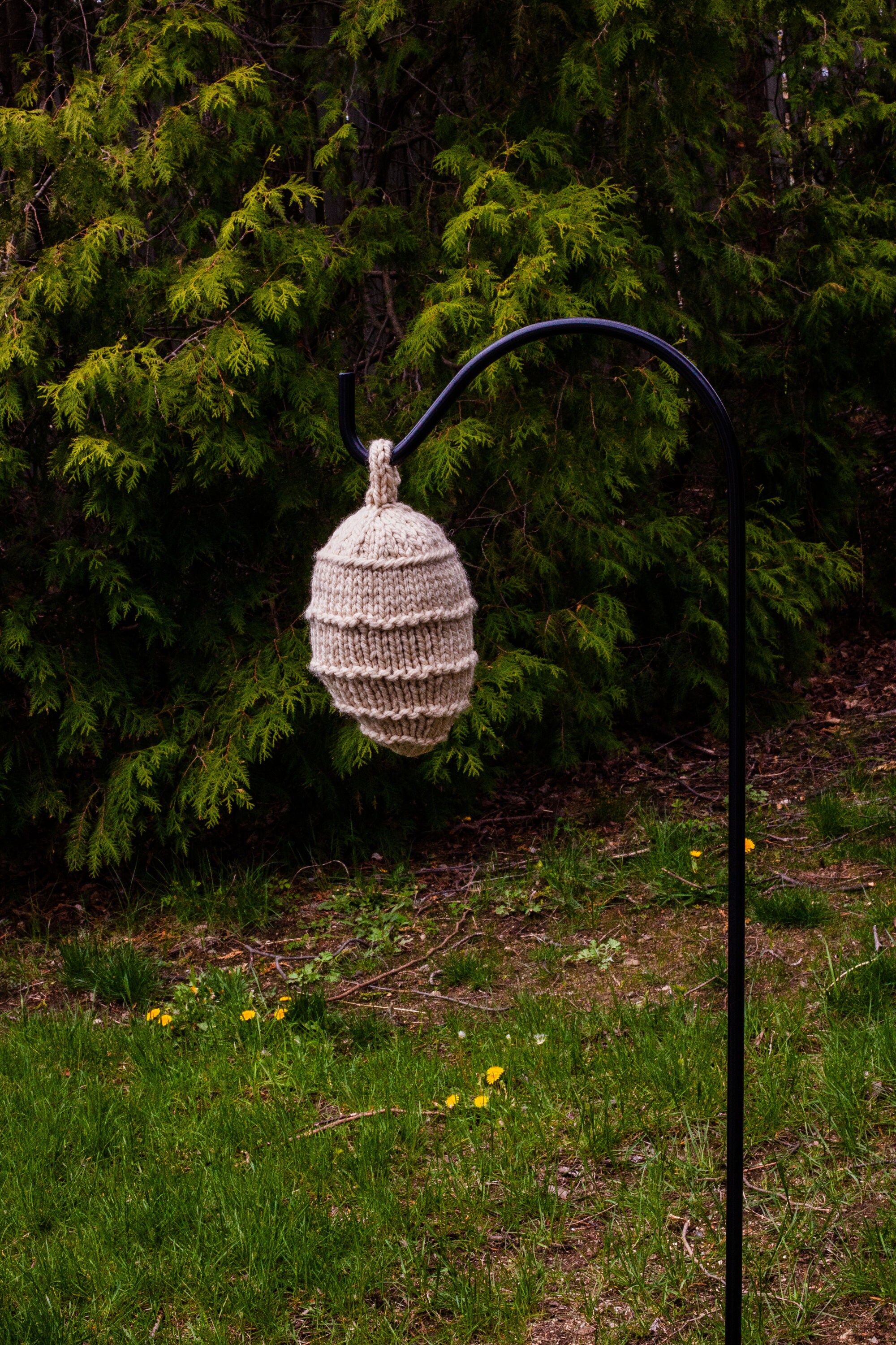 Decoy Wasp Nest Decoy Nest Knitted Knit Yarn Fiber Art Decor