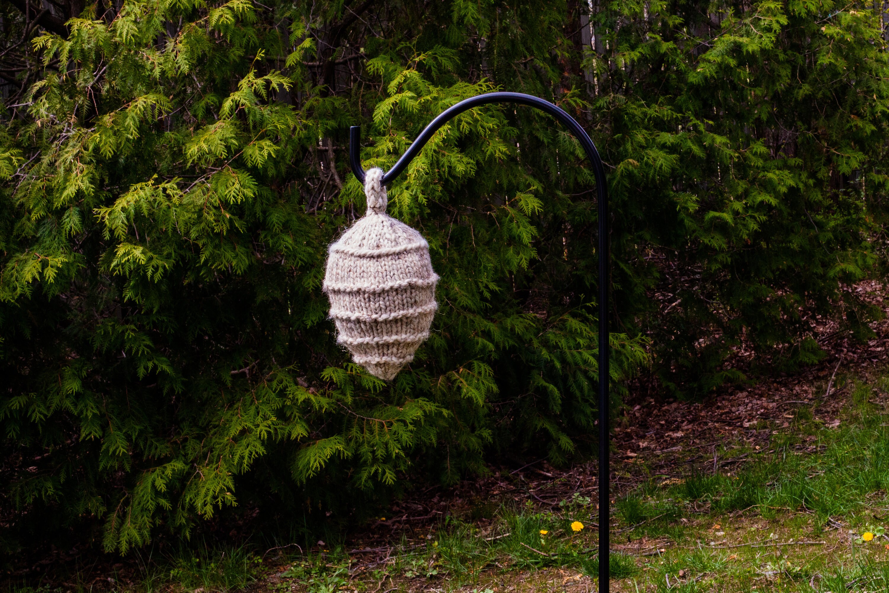 Decoy Wasp Nest Decoy Nest Knitted Knit Yarn Fiber Art Decor