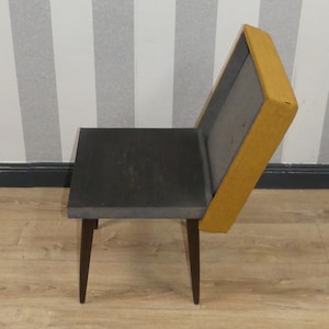 60s stool mustard yellow stable folding step seating furniture conical legs wood mid century Klappi