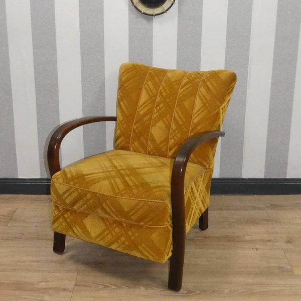 20s 30s club chair Art Deco armrests lounge TV chair yellow 1 of 3
