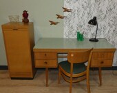 50s EKA Works Desk fifties Office Furniture Pastel Green Resopal Classic