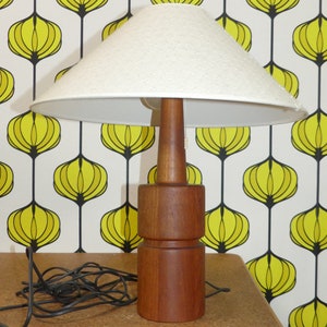 60s Design DOMUS table lamp solid TEAK Sixties mid century vintage lighting table lamp light