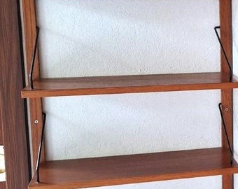 Poul Cadovius Royal System String Danish design Teak Regal 60er Jahre mid century modulares Regalsystem 5 Böden, 60cm Bücherregal