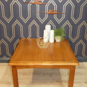 Mesa de centro de madera de teca de los años 60 75x75 H47 Diseño danés simple y hermoso Mesa de centro de muebles imha Mesa auxiliar