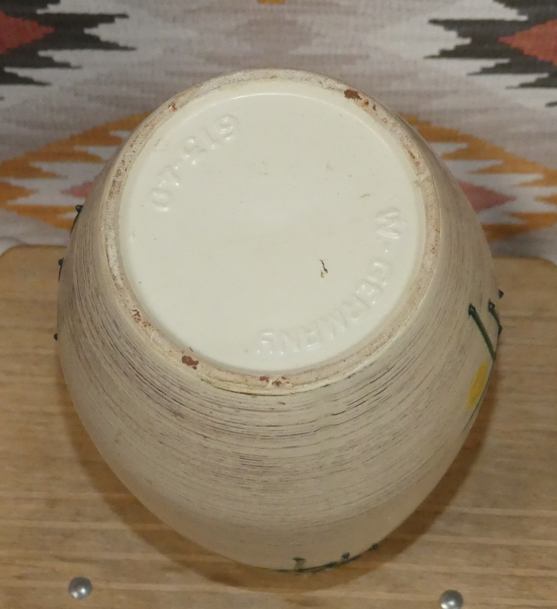 花瓶 50年代 Scheurich Keramik 613-40 パステル調装飾 ハンドメイド