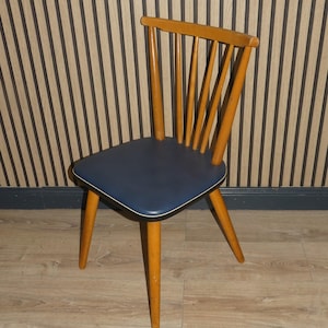 50s chair Tacke fifties kitchen chair wood blue rockabilly wooden chair retro vintage