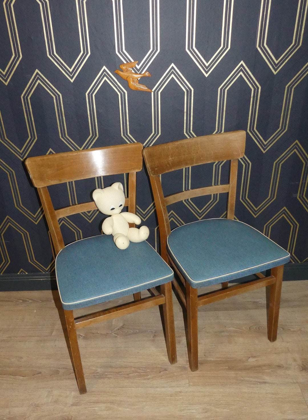 SET of 2 50s Kitchen Chair Blue Chair Retro Kitchen Rockabilly Etsy