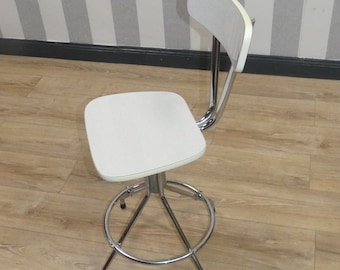 60s RESOPAL swivel chair NOVALUX swivel base chrome white height adjustable desk chair Belgium retro vintage chair