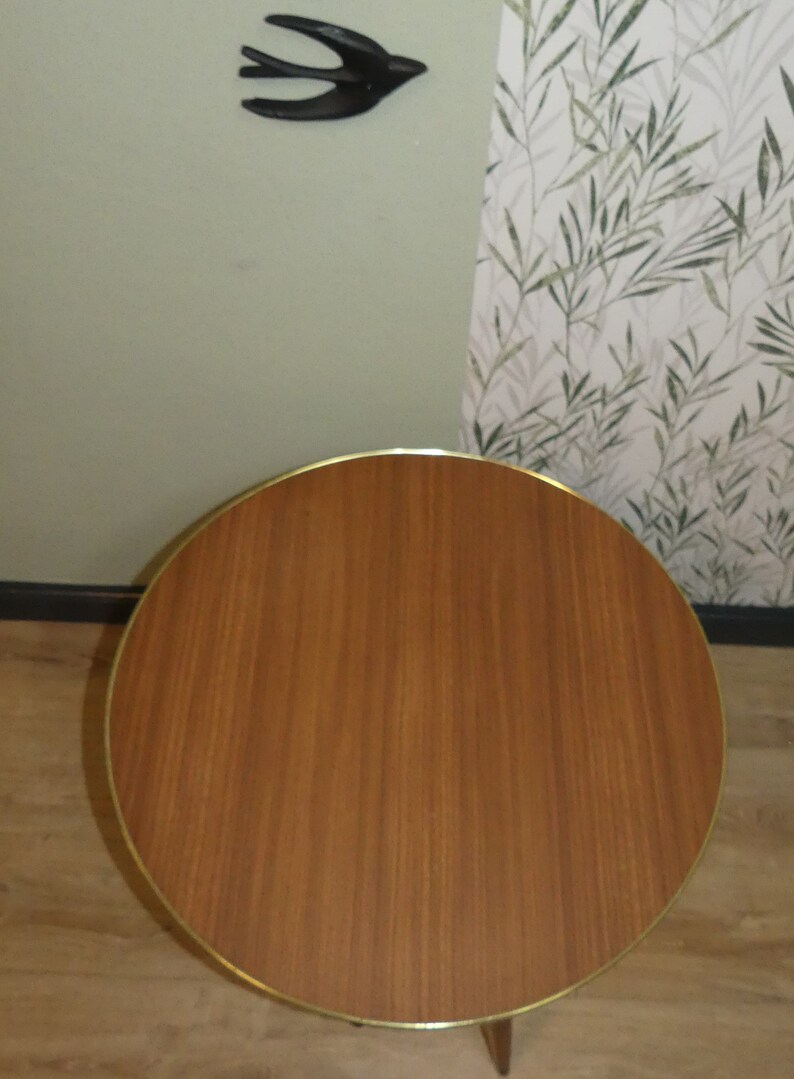60s 70s Cocktail Table Coffee Table Teak Optics Round ...