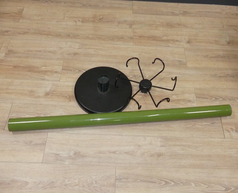 70s 80s Metal Coat Rack, Green, Freestanding Coat Rack, Clothes Stand ...