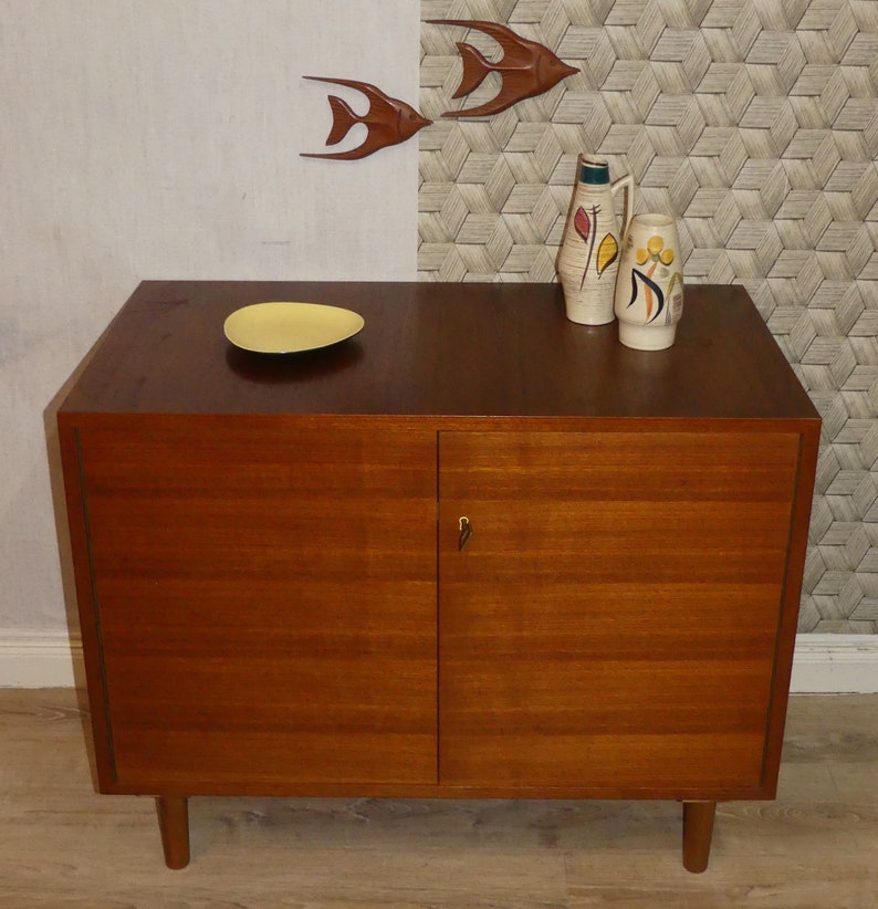 1960s Dresser Danish Design Style Teak 90 Cm 2 Doors Lockable Etsy