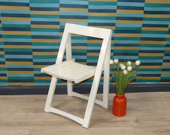 Trieste klapstoel van Aldo Jacober voor Bazzani, vintage wit, jaren 60, Mid Century Modern, hout