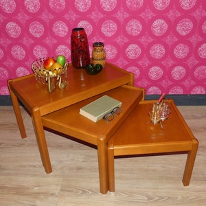 Satztisch 3er Set Beistelltische nesting tables stabil und schlicht zeitlos vintage retro