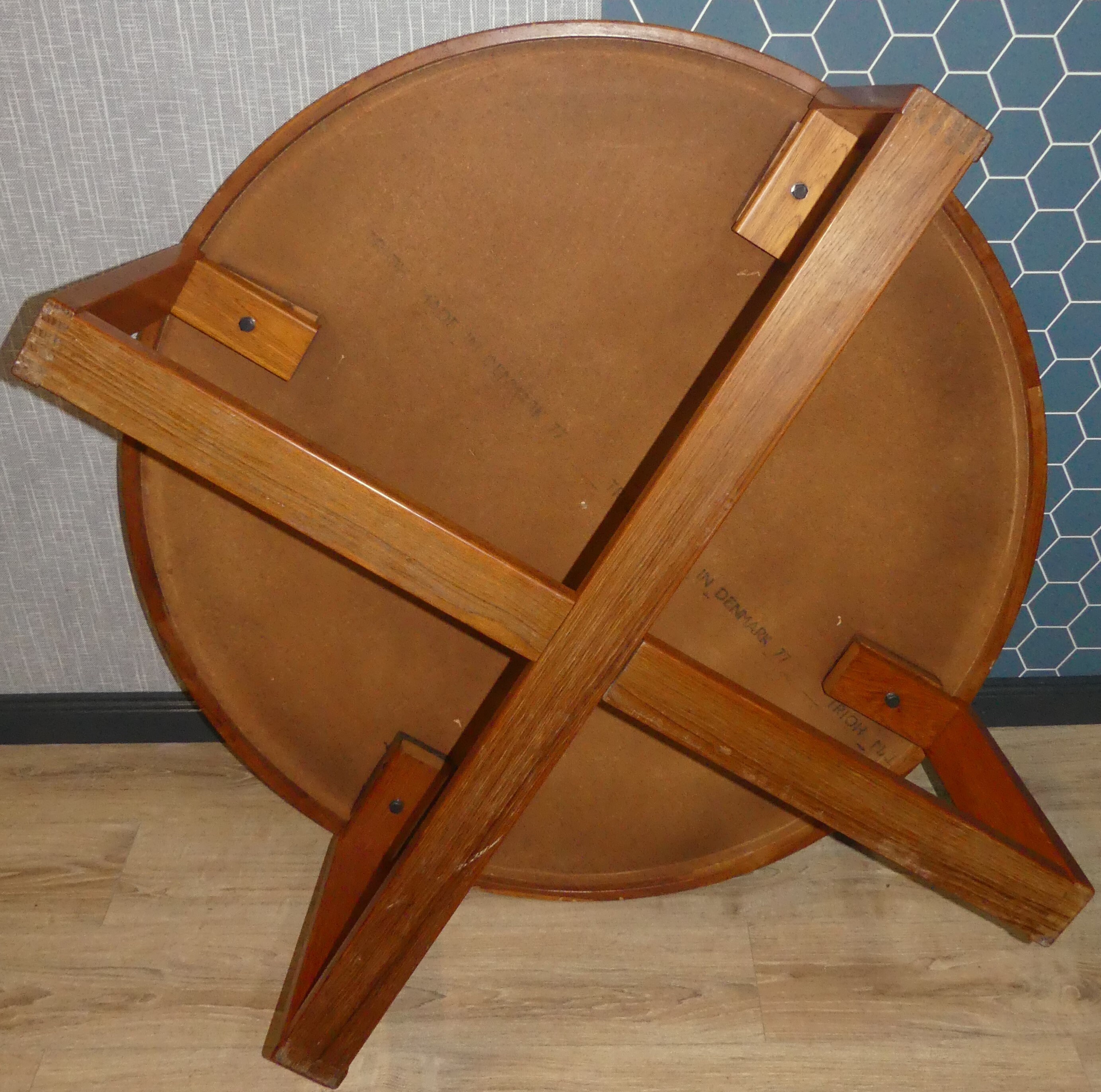 70's XL Round Coffee Table 125 Cm Teak Ceramic OX ART 77 Etsy