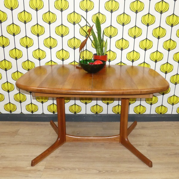 dyrlund massiver Teak Esstisch oval XXL ausziehbar 90cm/129/173/217cm Teak mid century vintage retro Tisch