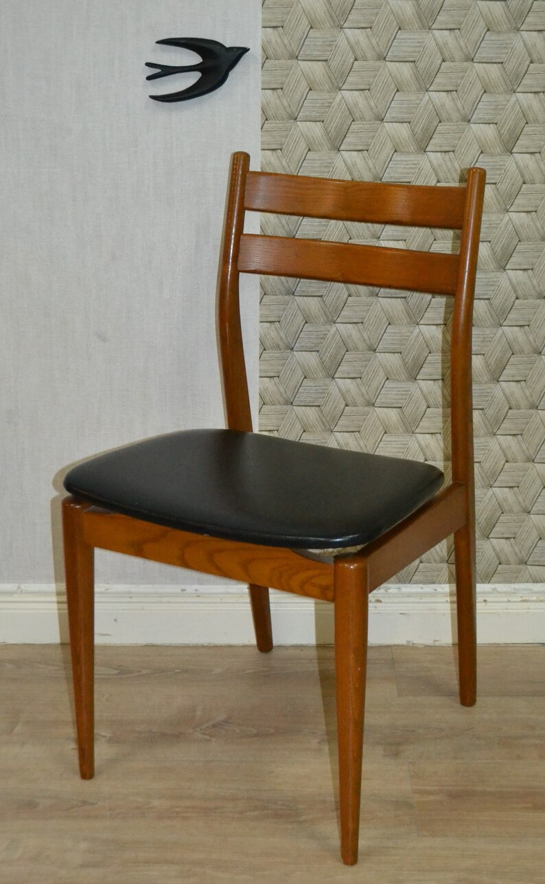 60s Chair Danish Design Style Skai Black 3xerh